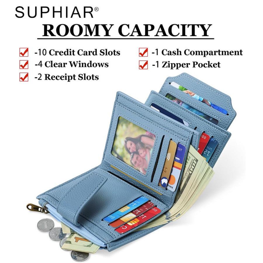 PU leather lady zipper change purse