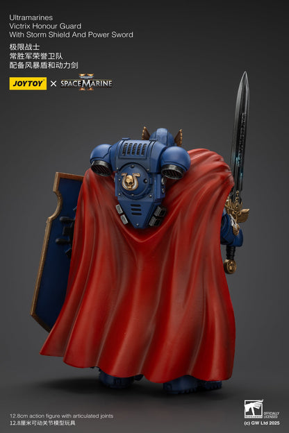 Ultramarines Victrix Honour Guard with Storm Shield And Power Sword - Warhammer SPACE MARINE II  1/18 Action Figure By JOYTOY
