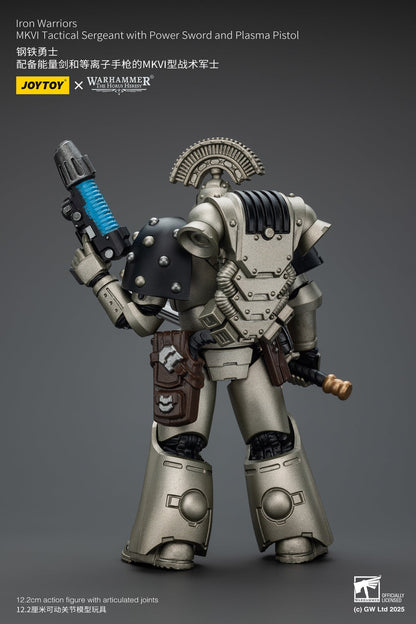 Iron Warriors MKVI Tactical Sergeant with Power Sword and Plasma Pistol - 1/18 Warhammer The Horus Heresy Action Figure By JOYTOY