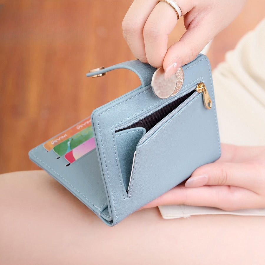 Ladies Leather Bag-RFID Anti-theft Brush Zipper Card Bag