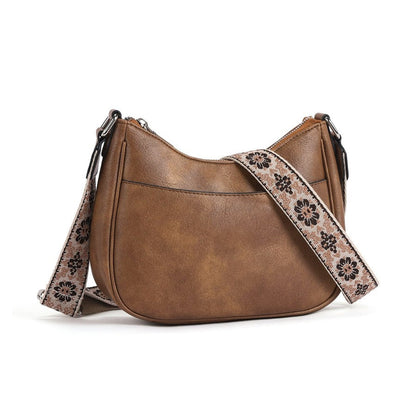 Women's Leather Bag - Single Room Adjustable