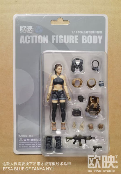 (INSTOCK)  EFSA - BLUE - General Female - 1/18 Action Figure by Planet Green Valley