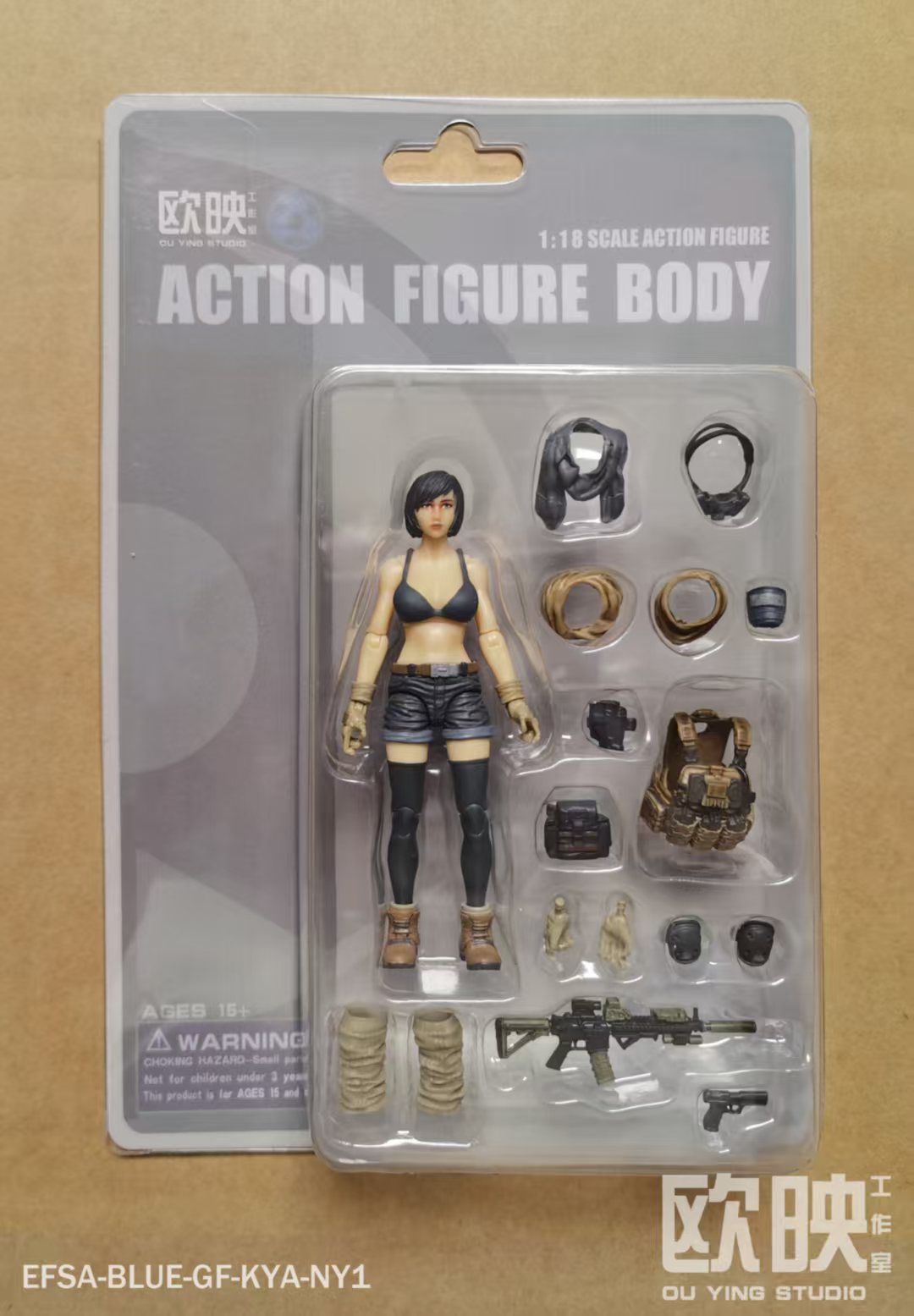 (INSTOCK)  EFSA - BLUE - General Female - 1/18 Action Figure by Planet Green Valley