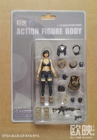 (INSTOCK)  EFSA - BLUE - General Female - 1/18 Action Figure by Planet Green Valley