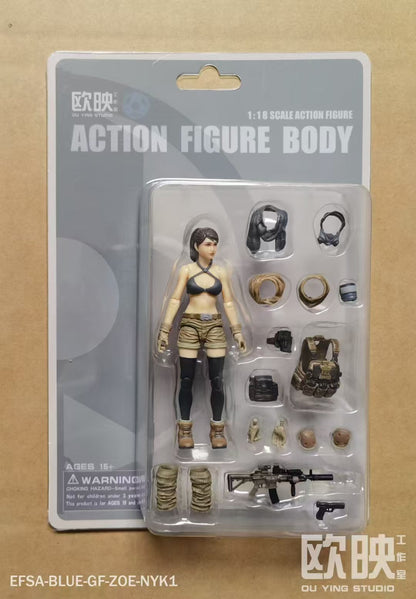 (INSTOCK)  EFSA - BLUE - General Female - 1/18 Action Figure by Planet Green Valley