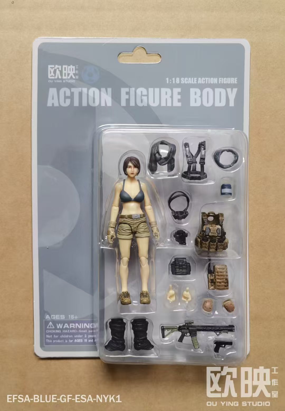 (INSTOCK)  EFSA - BLUE - General Female - 1/18 Action Figure by Planet Green Valley
