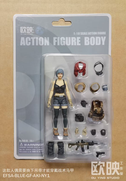 (INSTOCK)  EFSA - BLUE - General Female - 1/18 Action Figure by Planet Green Valley