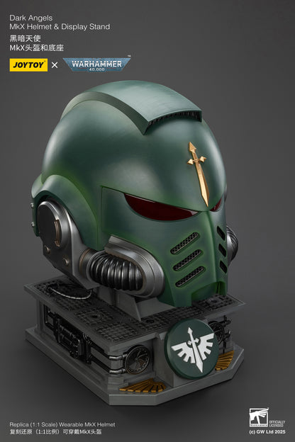 Dark Angels MkX 1:1 Helmet & Display Stand - 1/1 Warhammer 40K Helmet By JOYTOY