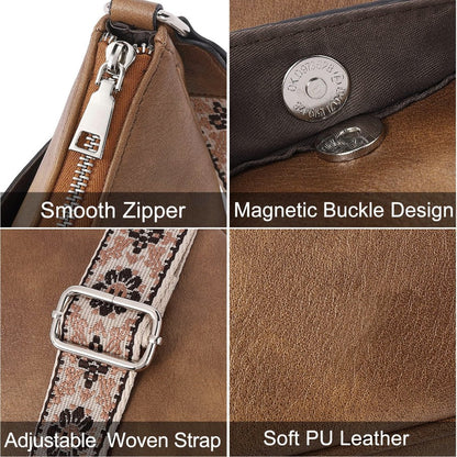 Women's Leather Bag - Single Room Adjustable