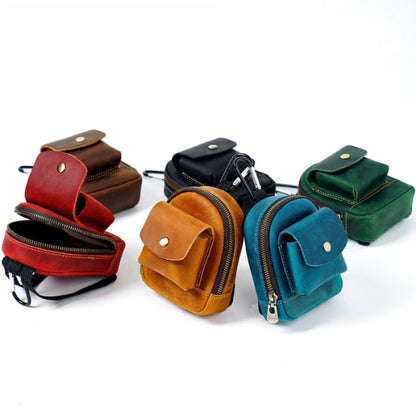 Leather bag pendant - mini schoolbag
