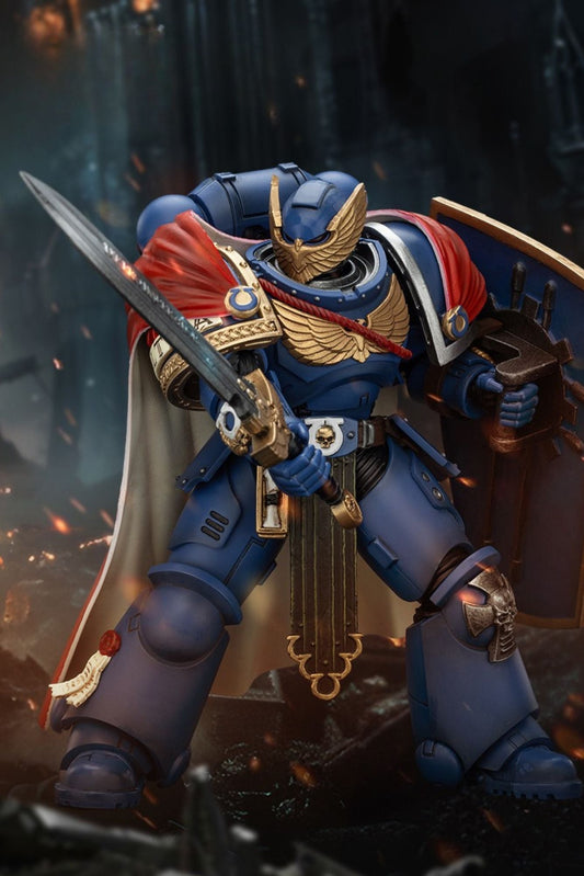 Ultramarines Victrix Honour Guard with Storm Shield And Power Sword - Warhammer SPACE MARINE II  1/18 Action Figure By JOYTOY