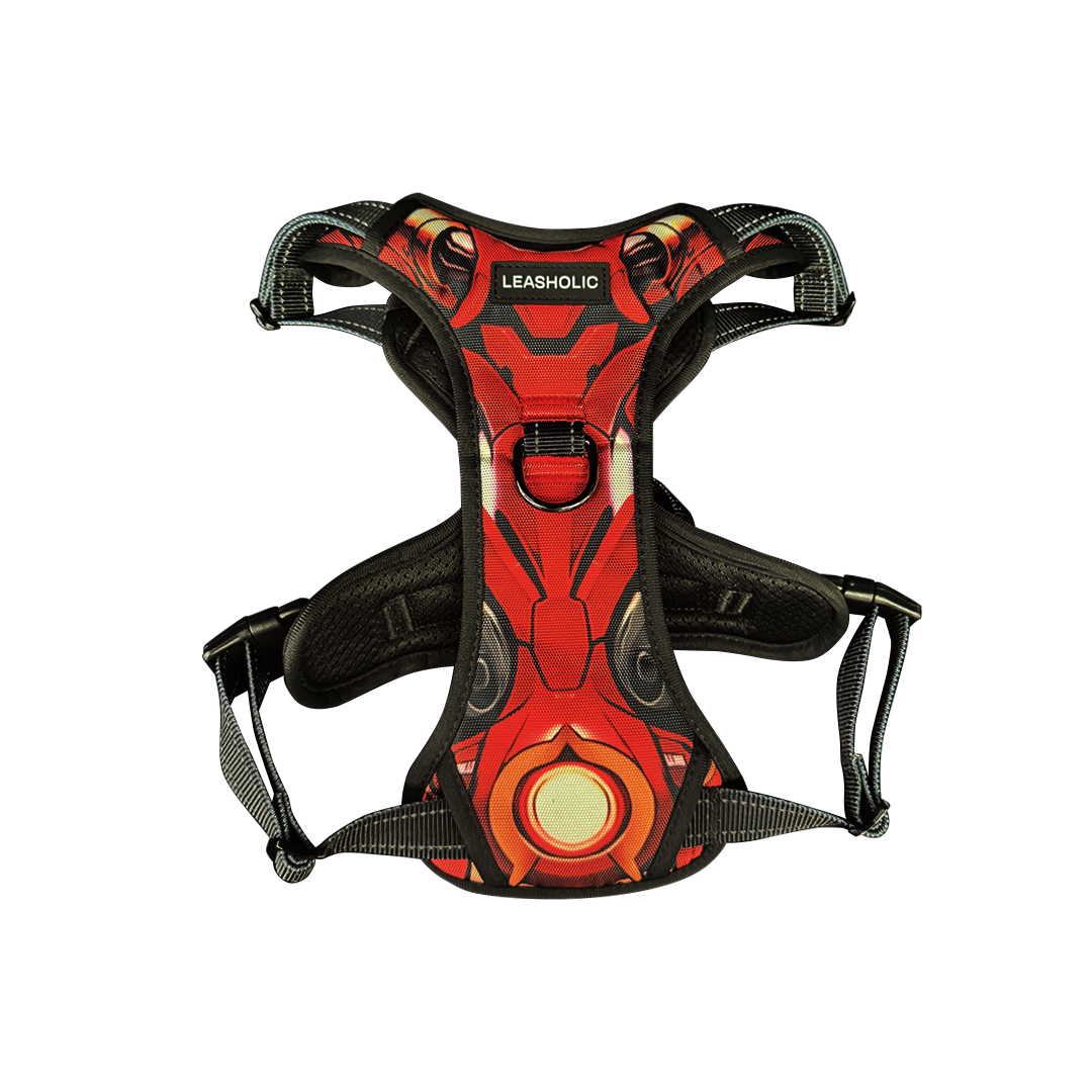 Oxford Cloth No-Pull Harness - Mech Red