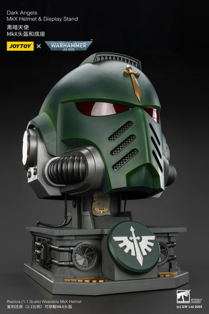 Dark Angels MkX 1:1 Helmet & Display Stand - 1/1 Warhammer 40K Helmet By JOYTOY