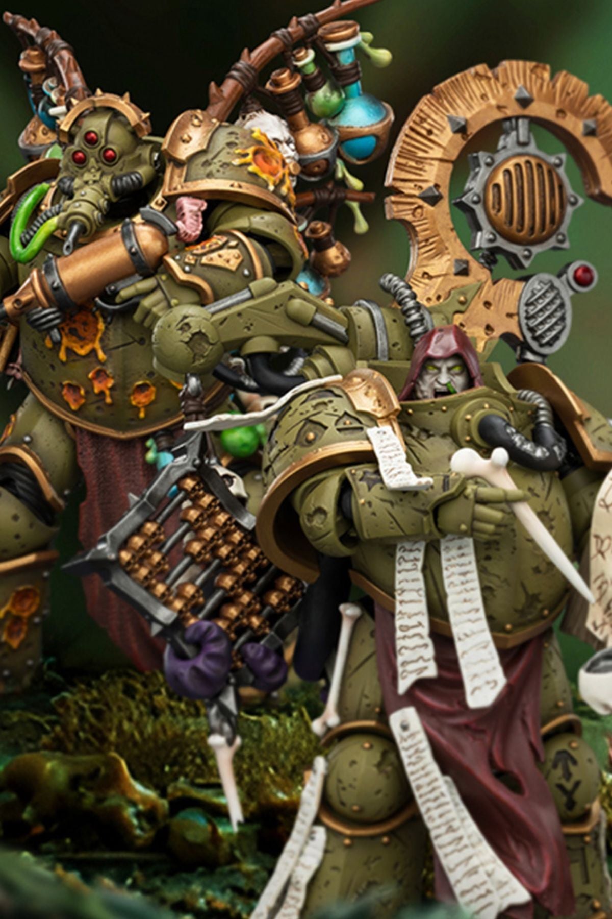 (10/5)Death Guard Biologus Putrifier & Death Guard Tallyman - "Warhammer 40,000” 1/18 Action Figure By JOYTOY