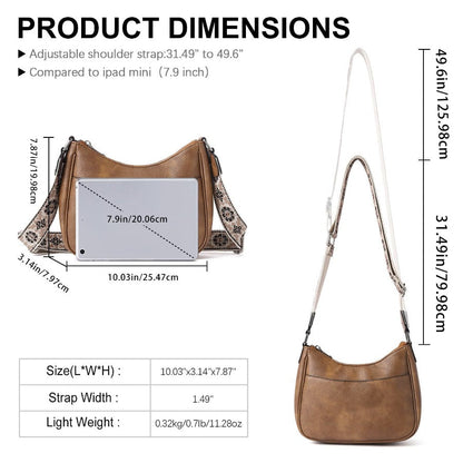 Women's Leather Bag - Single Room Adjustable