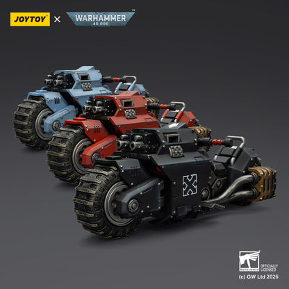 (15 MAR CUTOFF) Raider-pattern Combat Bike with twin-linked bolt rifles-Warhammer 40k 1/18 Action Figure By JOYTOY