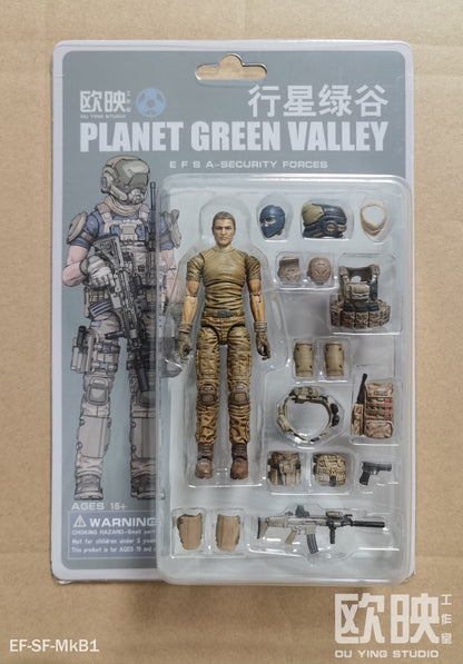 (INSTOCK) EFSA - Security Forces Blue Wing Group Male Military Figures - 1/18 Action Figure By Planet Green Valley