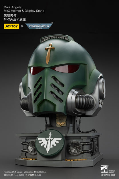 Dark Angels MkX 1:1 Helmet & Display Stand - 1/1 Warhammer 40K Helmet By JOYTOY