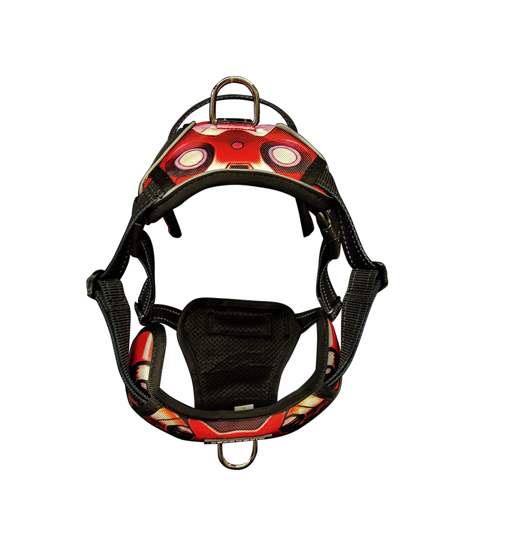 Oxford Cloth No-Pull Harness - Mech Red
