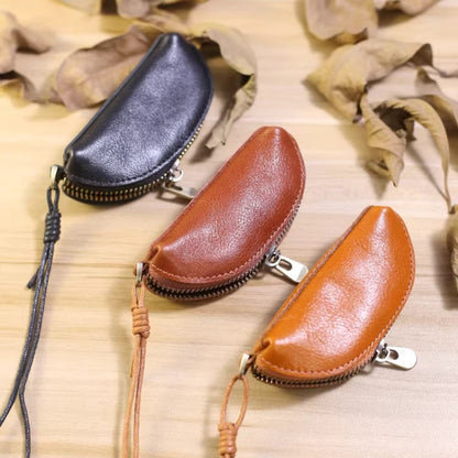 Retro cowhide small storage bag