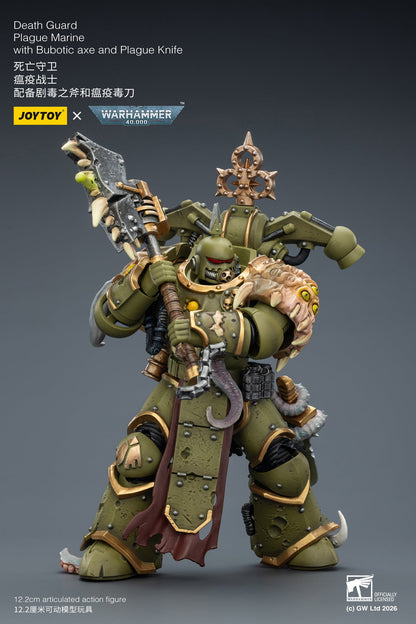 (5 MAR CUT OFF)Death Guard Plague Marine Champion / Death Guard Plague Marine - "Warhammer 40k" 1/18 Action Figure By JOYTOY