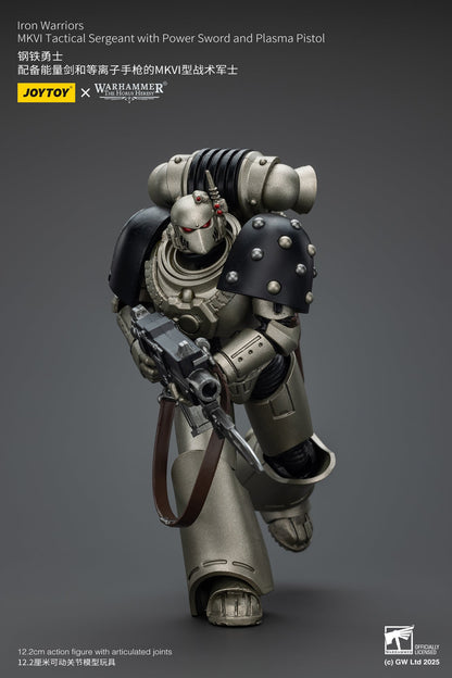 Iron Warriors MKVI Tactical Sergeant with Power Sword and Plasma Pistol - 1/18 Warhammer The Horus Heresy Action Figure By JOYTOY