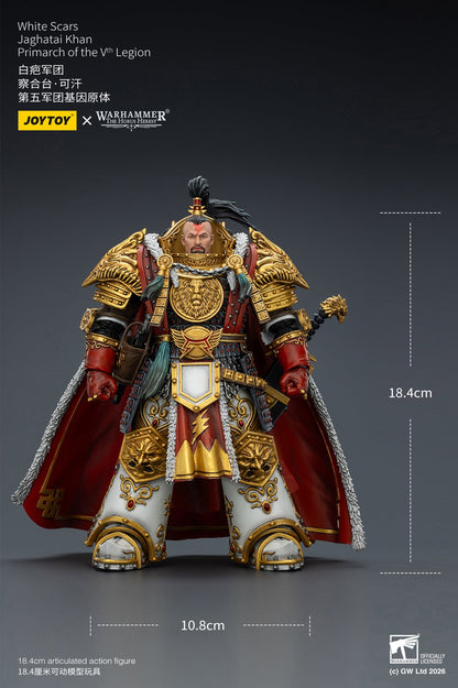 (31/1 Cutoff) White Scars Jaghatai Khan Primarch &  Tactical Legionary "The Horus Heresy" -Warhammer 40k 1/18 Action Figure By JOYTOY