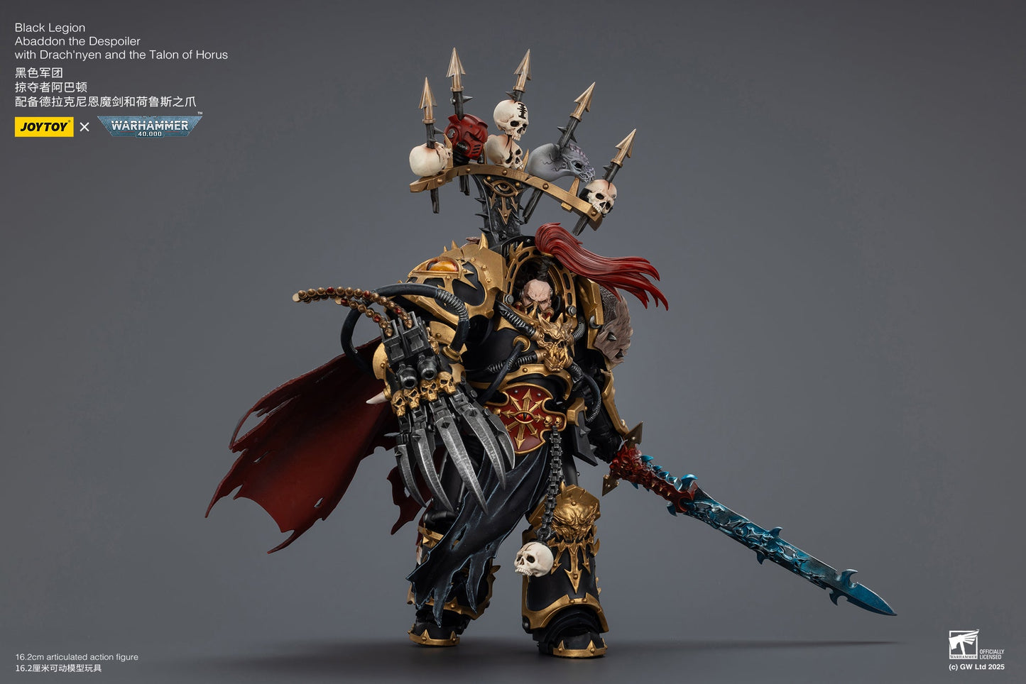 Black Legion Abaddon the Despoile with Drach'nyen and the Talon of Horus - "Warhammer 40K" 1/18 Action Figure By JOYTOY