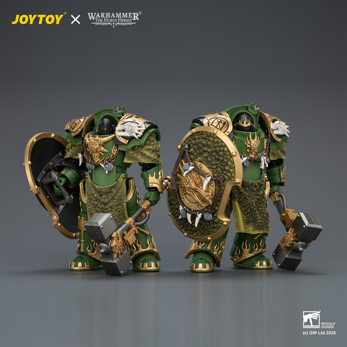 (15/7)Salamanders Firedrake Terminator 1 & Terminator 2 - "The Horus Heresy" Warhammer 40k 1/18 Action Figure By JOYTOY