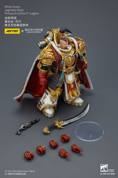(31/1 Cutoff) White Scars Jaghatai Khan Primarch &  Tactical Legionary "The Horus Heresy" -Warhammer 40k 1/18 Action Figure By JOYTOY