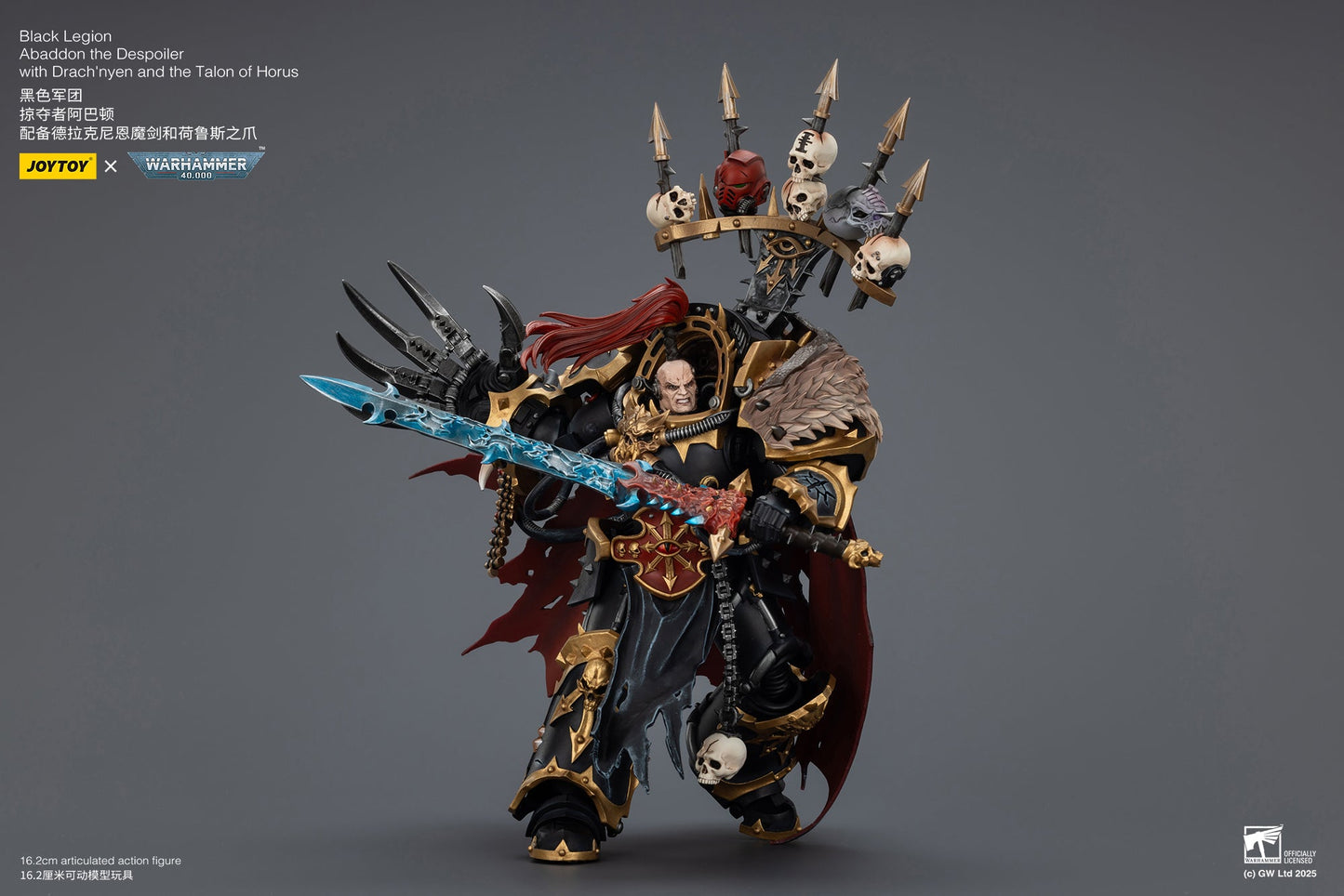 Black Legion Abaddon the Despoile with Drach'nyen and the Talon of Horus - "Warhammer 40K" 1/18 Action Figure By JOYTOY