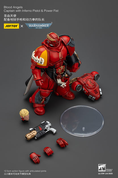 Blood Angels Captain with Inferno Pistol & Power Fist- 1/18 warhammer 40k Action Figure By JOYTOY