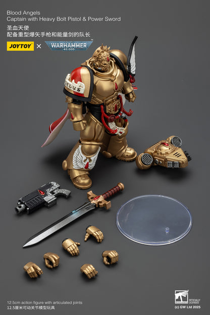 Blood Angels Captain with Heavy Bolt Pistol & Power Sword - 1/18 warhammer 40k Action Figure By JOYTOY