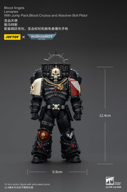 Blood Angels Lemartes With Jump Pack Blood Crozius and Absolver Bolt Pistolr - WARHAMMER 40K Action Figure By JOYTOY