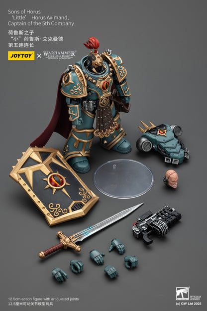 Sons of Horus Little Horus Aximand Captain of the 5th Company - 1/18 Warhammer "The Horus Heresy" Action Figure By JOYTOY