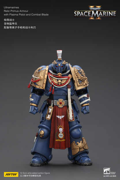 Ultramarines Relic Primus Armour with Plasma Pistol and Combat Blade - Warhammer 40K 1/18 Action Figure By JOYTOY