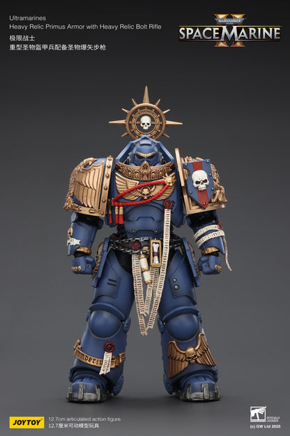Ultramarines Heavy Relic Primus Armor with Heavy Relic Bolt Rifle - Warhammer 40K 1/18 Action Figure By JOYTOY