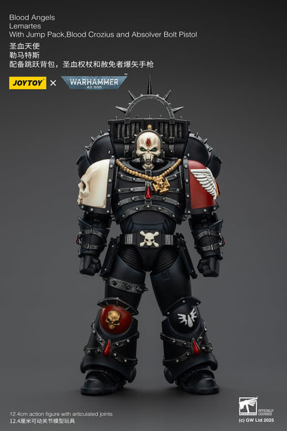 Blood Angels Lemartes With Jump Pack Blood Crozius and Absolver Bolt Pistolr - WARHAMMER 40K Action Figure By JOYTOY
