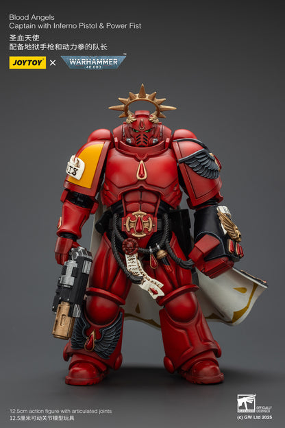 Blood Angels Captain with Inferno Pistol & Power Fist- 1/18 warhammer 40k Action Figure By JOYTOY