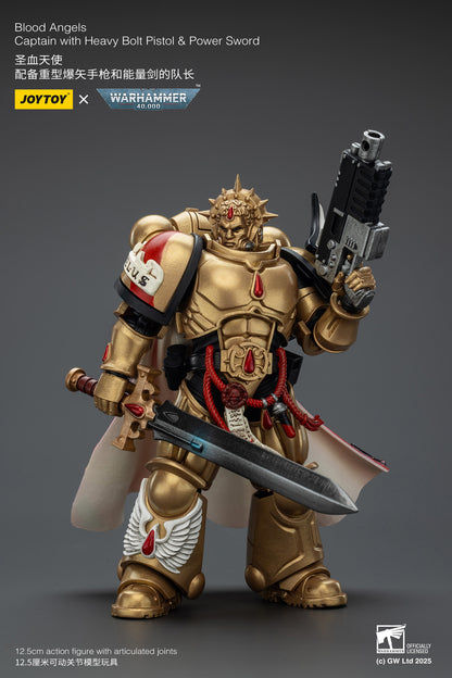Blood Angels Captain with Heavy Bolt Pistol & Power Sword - 1/18 warhammer 40k Action Figure By JOYTOY