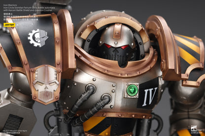 Iron Warriors Iron Circle Domitar-Ferrum Class Battle-automata with Karceri Battle Shield and Graviton Crusher - Warhammer 40K 1/18 Action Figure By JOYTOY