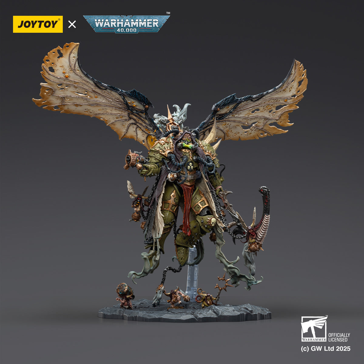 Mortarion,Daemon Primarch of Nurgle with Ancient weapons 'The Lantern' and 'Silence'  - "Warhammer 40K" 1/18 Action Figure By JOYTOY