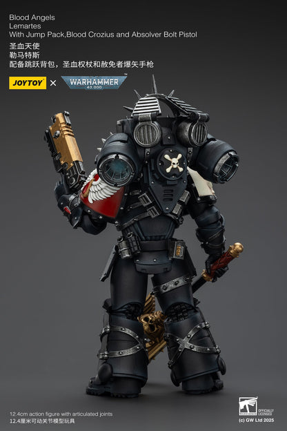 Blood Angels Lemartes With Jump Pack Blood Crozius and Absolver Bolt Pistolr - WARHAMMER 40K Action Figure By JOYTOY