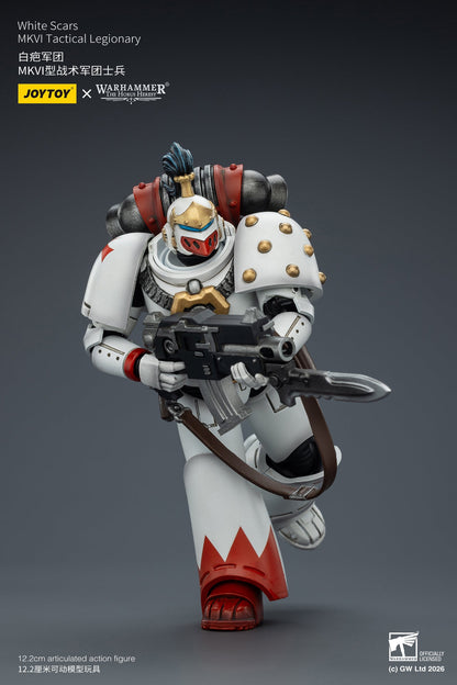 (31/1 Cutoff) White Scars Jaghatai Khan Primarch &  Tactical Legionary "The Horus Heresy" -Warhammer 40k 1/18 Action Figure By JOYTOY