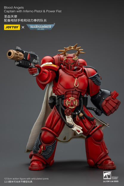 Blood Angels Captain with Inferno Pistol & Power Fist- 1/18 warhammer 40k Action Figure By JOYTOY