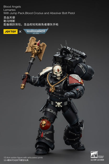 Blood Angels Lemartes With Jump Pack Blood Crozius and Absolver Bolt Pistolr - WARHAMMER 40K Action Figure By JOYTOY