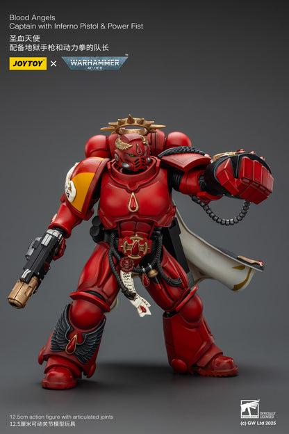 Blood Angels Captain with Inferno Pistol & Power Fist- 1/18 warhammer 40k Action Figure By JOYTOY