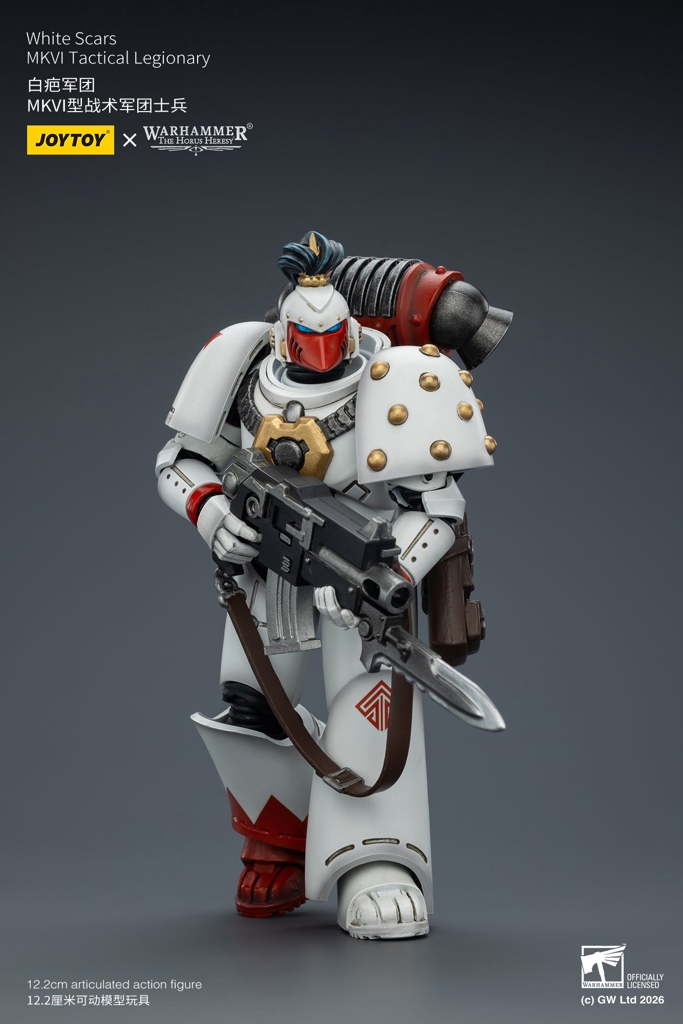 (31/1 Cutoff) White Scars Jaghatai Khan Primarch &  Tactical Legionary "The Horus Heresy" -Warhammer 40k 1/18 Action Figure By JOYTOY