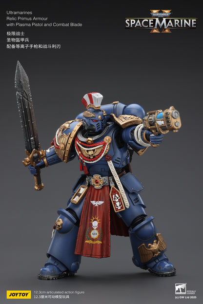 Ultramarines Relic Primus Armour with Plasma Pistol and Combat Blade - Warhammer 40K 1/18 Action Figure By JOYTOY