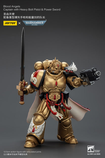 Blood Angels Captain with Heavy Bolt Pistol & Power Sword - 1/18 warhammer 40k Action Figure By JOYTOY